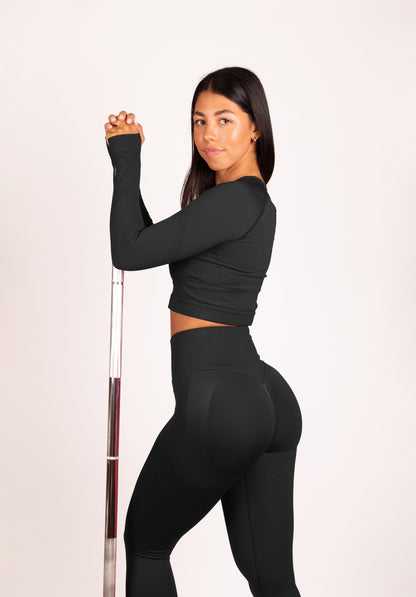 Aura | Mallas Scrunch Premium de Alto Rendimiento - Negro