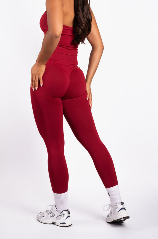 Essence | Leggings sin costuras acanalados – Rojo