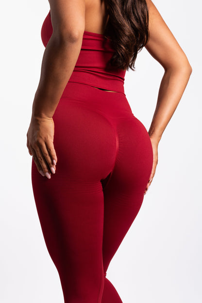 Essence | Leggings sin costuras acanalados – Rojo