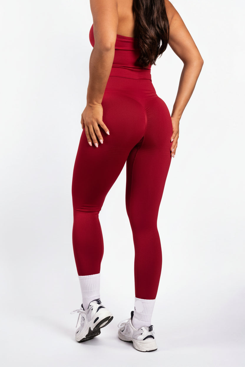 Essence | Leggings sin costuras acanalados – Rojo