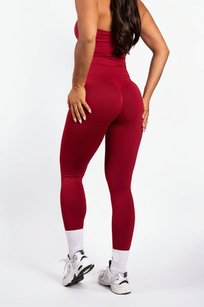 Essence | Leggings sin costuras acanalados – Rojo