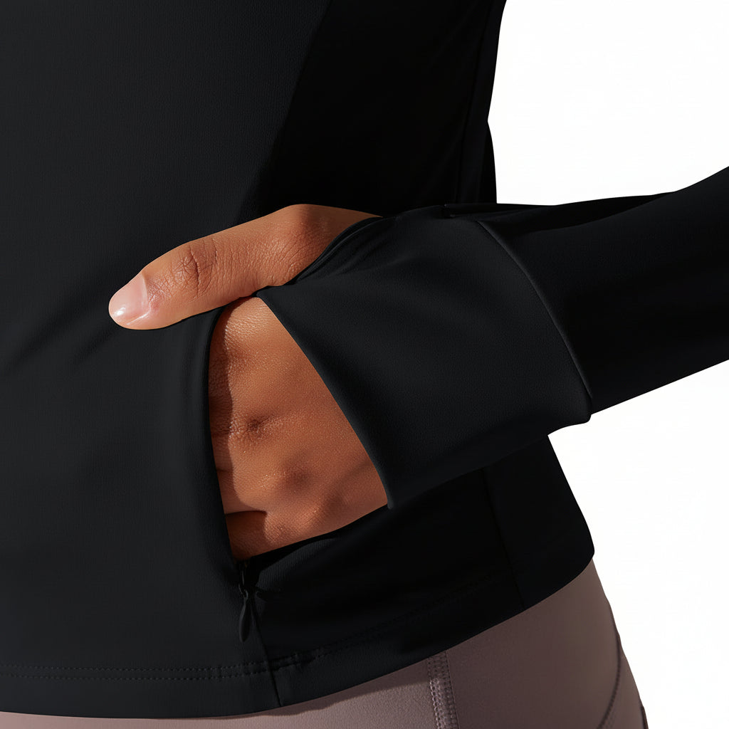 Serenity | Chaqueta con cremallera de alto rendimiento - Negro