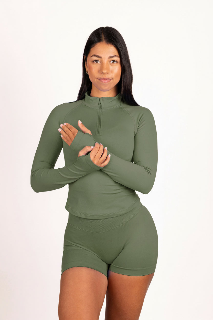 Aura | Shorts Scrunch de alto rendimiento prémium - Verde