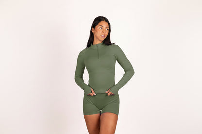 Aura | Shorts Scrunch de alto rendimiento prémium - Verde