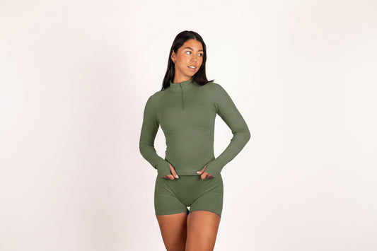 Aura | Shorts Scrunch de alto rendimiento prémium - Verde