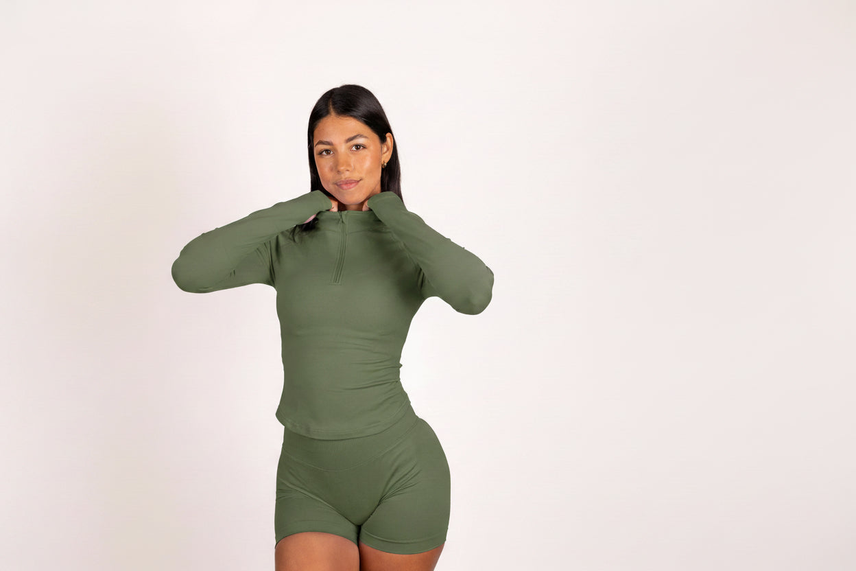 Aura | Shorts Scrunch de alto rendimiento prémium - Verde