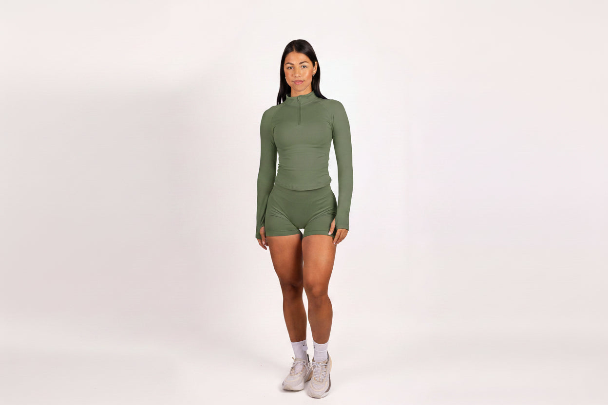 Aura | Shorts Scrunch de alto rendimiento prémium - Verde