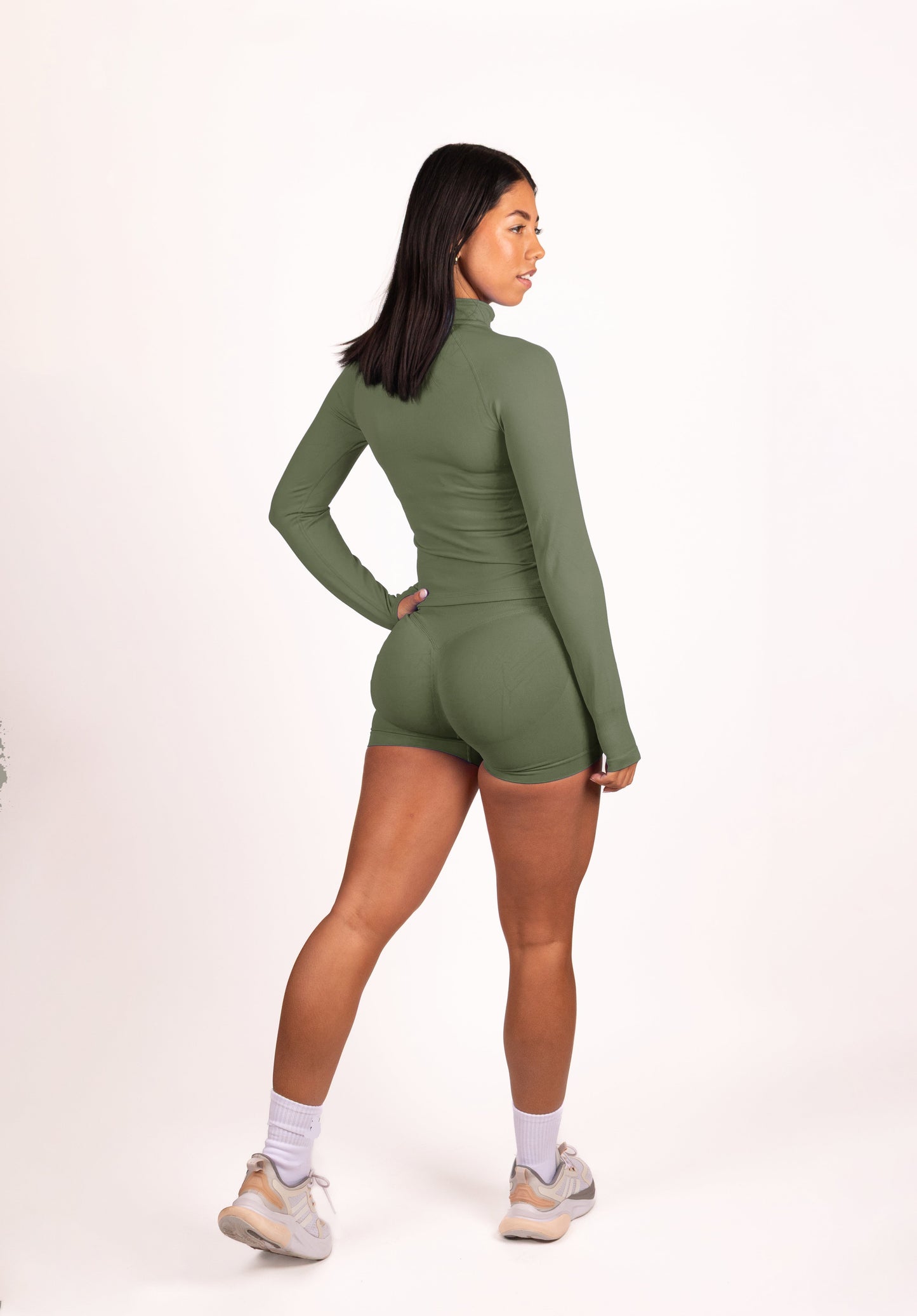 Aura | Shorts Scrunch de alto rendimiento prémium - Verde