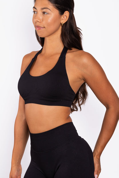 Aura | Sujetador con soporte halter - Negro