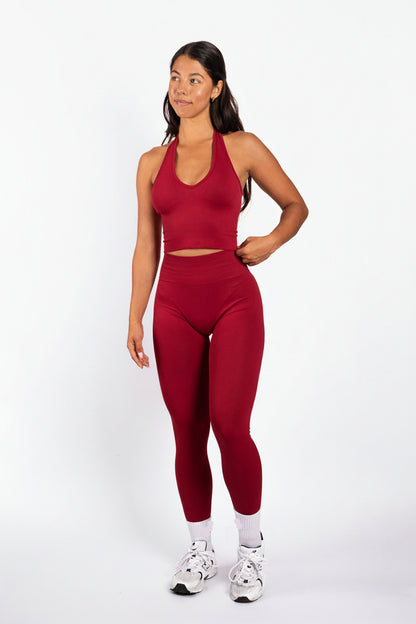 Essence | Top Halter Acanalado Sin Costuras – Rojo