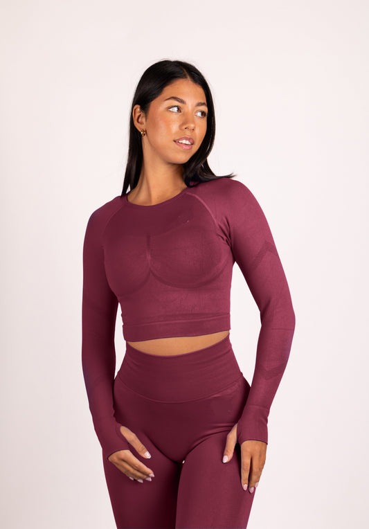 Serenity | Conjunto largo - Rojo vino