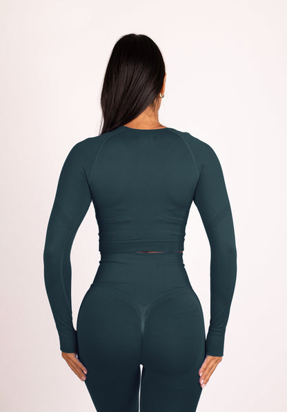 Serenity | Blusa de manga larga - Verde azulado