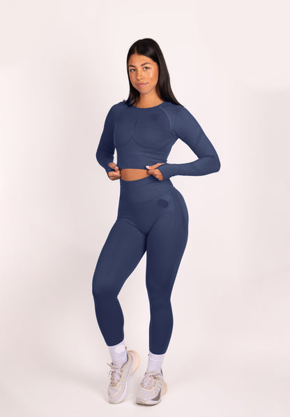 Serenity | Top de Manga Larga - Azul Oscuro
