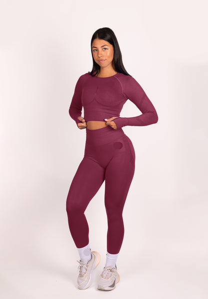 Serenity | Conjunto largo - Rojo vino
