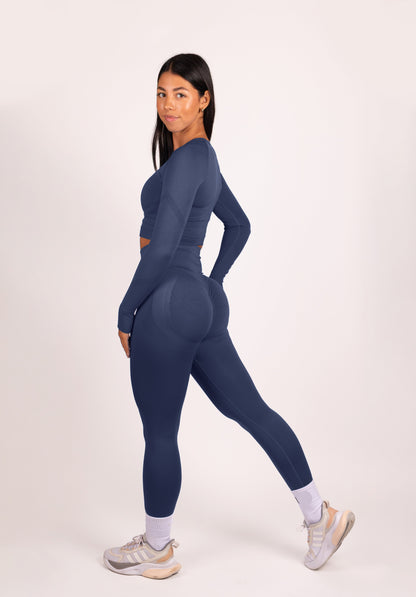 Serenity | Leggings Scrunch Premium - Azul Oscuro