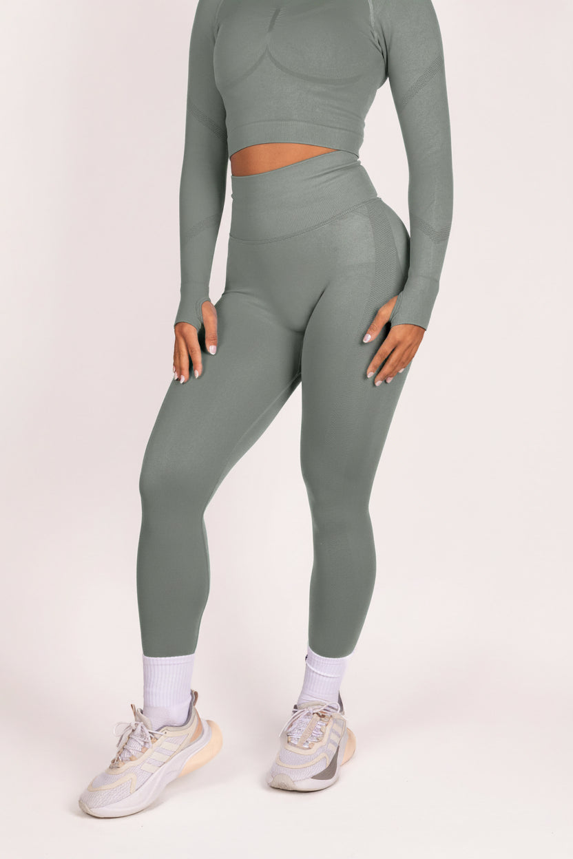 Serenity | Leggings fruncidos prémium - Gris