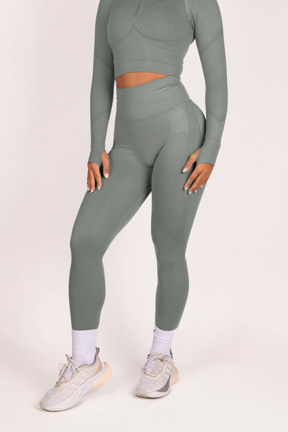 Serenity | Leggings fruncidos prémium - Gris