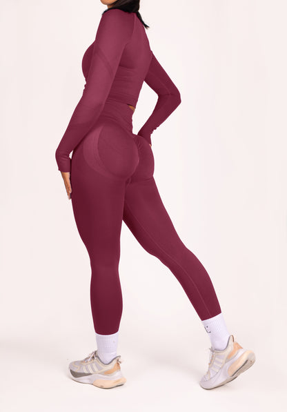 Serenity | Top de manga larga - Rojo vino