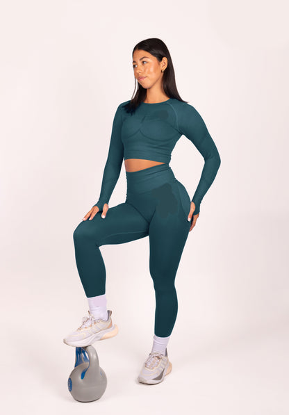 Serenity | Leggings fruncidos prémium - Turquesa