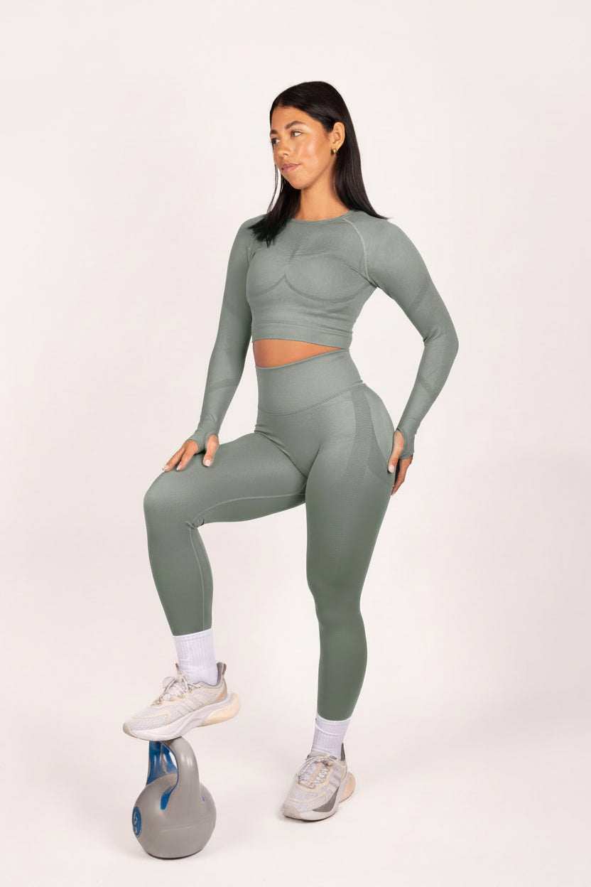 Serenity | Leggings fruncidos prémium - Gris