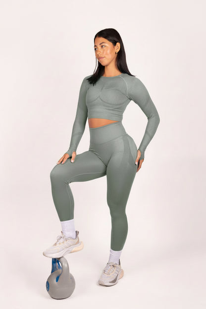 Serenity | Leggings fruncidos prémium - Gris