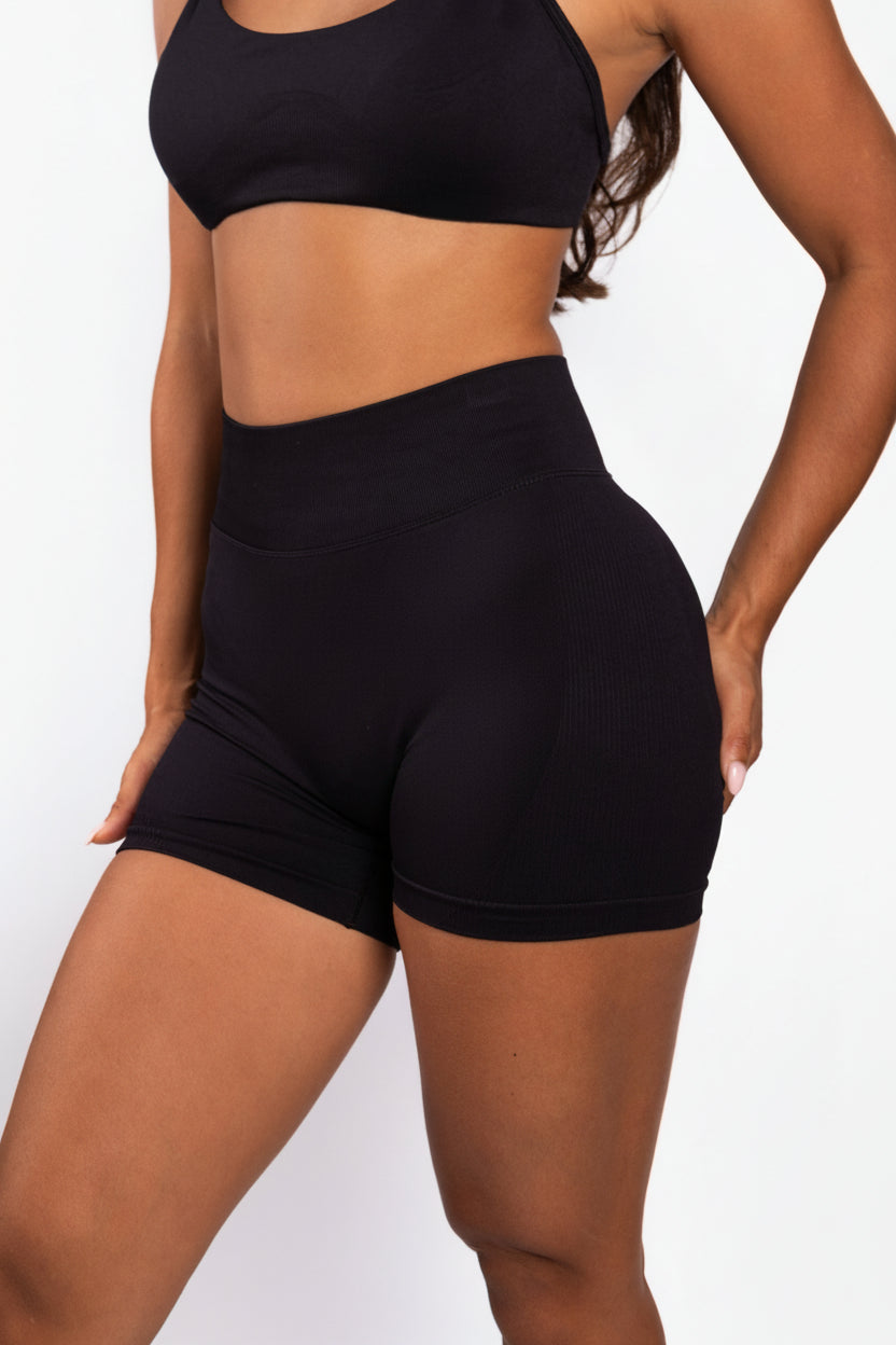 Solene | Pantalones cortos sin costuras – Negro