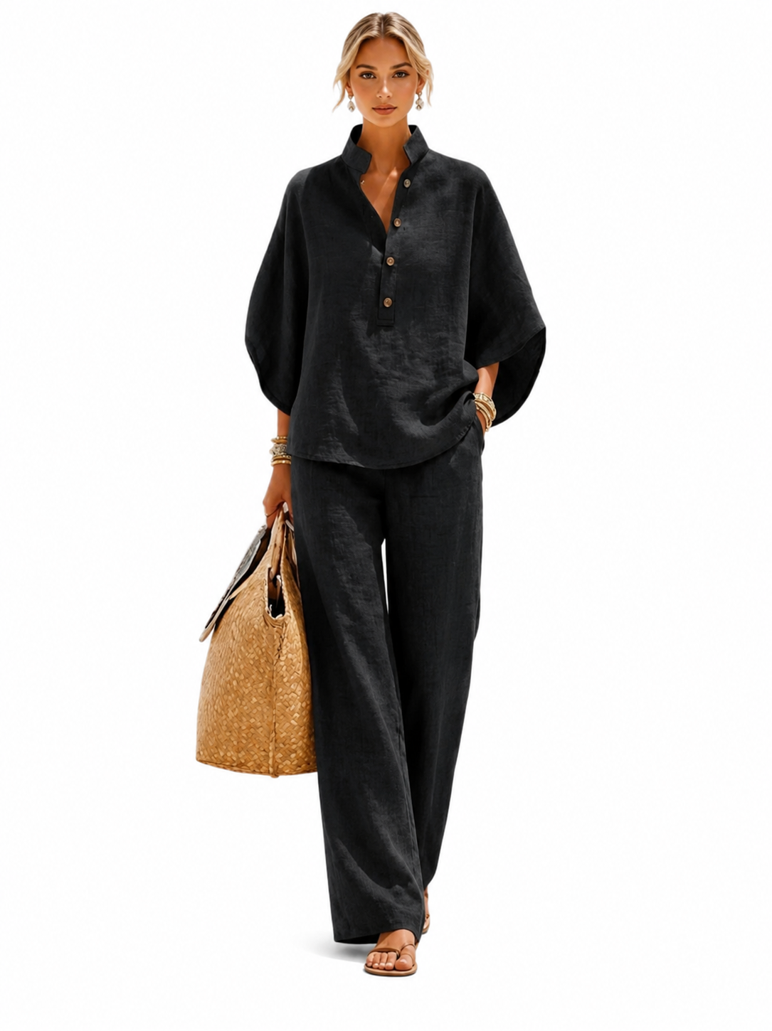 Set de lino Mariel - Negro