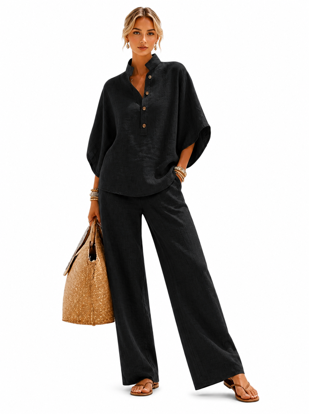 Set de lino Mariel - Negro