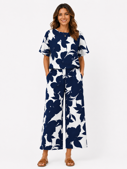 Marbella | Conjunto Sunset Blossom – Azul Marino