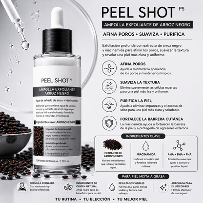 PEEL SHOT Ampolla Refinadora de Arroz Negro