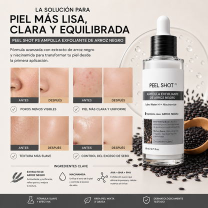 Ampolla PEEL SHOT Iluminadora con Arroz