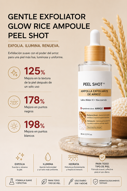 Ampolla PEEL SHOT Iluminadora con Arroz
