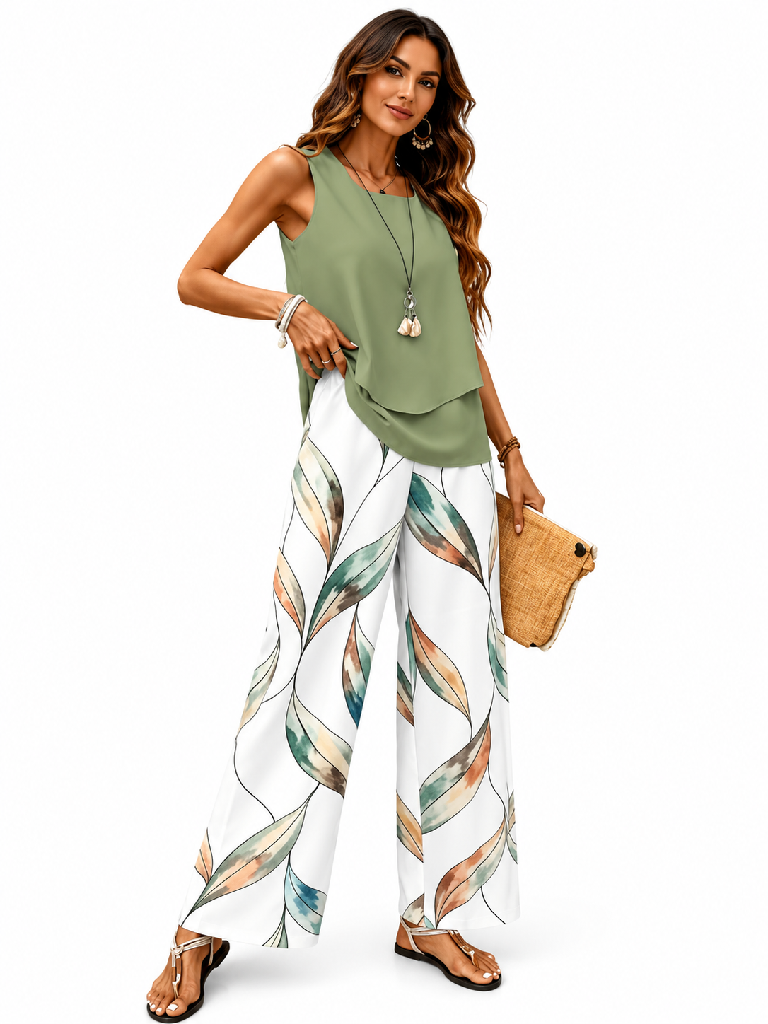Lucienne | Conjunto Summer Sky Blossom - Oliva