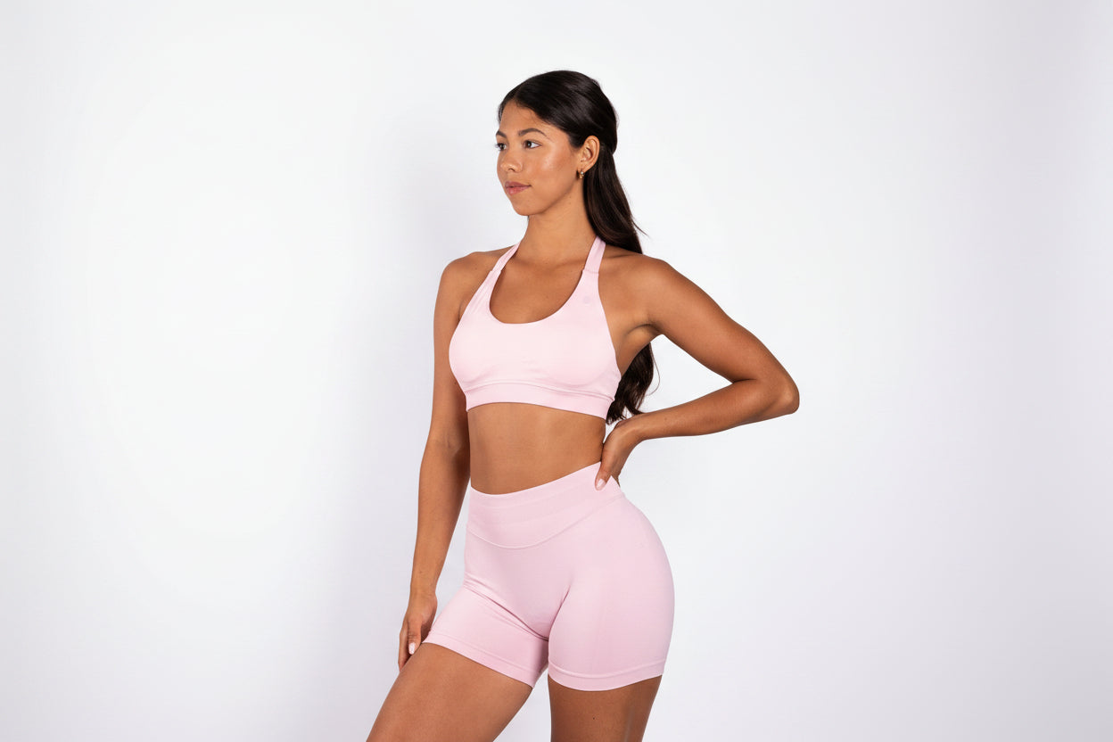 Aura | Shorts Scrunch de Alto Rendimiento Premium - Rosa