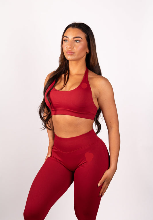 Aura | Sujetador con soporte tipo halter - Rojo