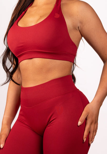 Aura | Sujetador con soporte tipo halter - Rojo